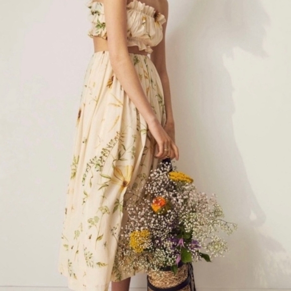 H&M Wildflower Collection Crop Top and Skirt Set sz L - Picture 7 of 13